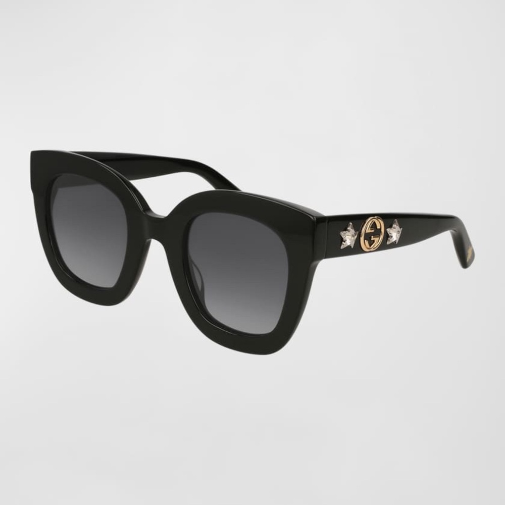 Gucci Black Cat-Eye Sunglasses with Gold GG Accents
